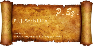 Puj Szibilla névjegykártya